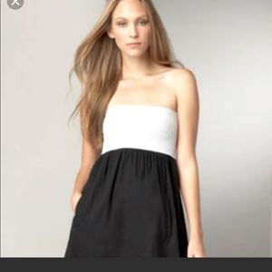 Theory Fabiola Linen Pull On Strapless Dress